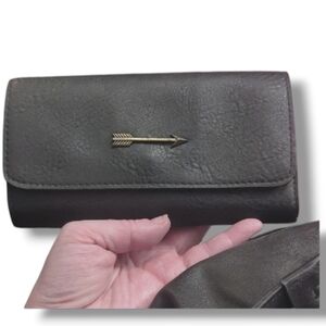 Charcoal Twig & Arrow Long Accent Wallet